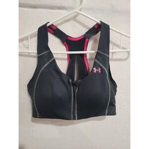 Under Armour High Impact HeatGear Armour Sports‎ Bra 34C Black Pink 1233076 Gym